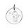 Pendentif en argent galet avec ange qui prie grav - diamtre 16mm