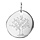 Pendentif en argent galet avec arbre de vie grav