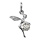 Pendentif en argent rhodi fe qui tient 1 boule en rsine et strass blancs