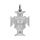 Pendentif croix du Portugal en argent rhodié petit modèle