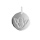 Pendentif en argent rhodi galet 18mm motif Ange