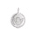 Pendentif en argent rhodi mdaille 16mm motif Ange contour cisel