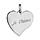 Pendentif en argent rhodi coeur grav Je t'aime