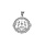 Pendentif en argent rhodi mdaille zodiaque Gmeaux