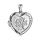 Pendentif en argent rhodié cassolette coeur avec arbre de vie gravé sur le dessus - dimension 20mm - possibilité d'insérer 1 ou 2 photos droite et gauche