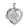 Pendentif en argent rhodi cassolette coeur avec arbre de vie grav sur le dessus - dimension 20mm - possibilit d'insrer 1 ou 2 photos droite et gauche