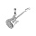 Pendentif en argent rhodi guitare rock avec oxydes blancs sertis - longueur 35mm