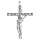 Pendentif en argent rhodi croix rock  - longueur 60mm