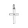 Pendentif croix en argent rhodi petit modle avec 1 oxyde blanc serti au centre