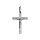 Pendentif croix en argent rhodi jsus sur la croix moyen modle diamant - 29mm X 19mm