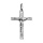 Pendentif croix en argent rhodi jsus sur la croix grand modle diamant
