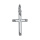 Pendentif croix en argent rhodi avec stries aux extrmits 22mm