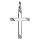 Pendentif croix en argent rhodié avec stries aux extrémités 27mm
