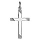 Pendentif croix en argent rhodi avec stries aux extrmits 27mm