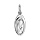 Pendentif mdaille en argent rhodi vierge ovale