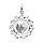 Pendentif mdaille en argent rhodi vierge avec contour dentel