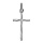 Pendentif croix en argent rhodi avec gravure aspect bois petit modle