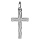 Pendentif en argent rhodi Croix moyenne aspect bois