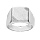 Chevalière en argent plateau carré diamanté et strié sur 2 angles