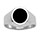 Chevalire en argent petit plateau ovale en onyx synthtique