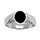 Chevalire en argent plateau ovale 10mm X 8mm en onyx synthtique