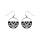 Boucles d'oreille Stella Mia en acier ronde motif ptales nacre blanche sur fond noir fermoir crochet