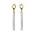 Boucles d'oreille en acier et PVD jaune pendantes avec chanette d'oxydes blancs sertis en cascade et fermoir poussette