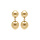 Boucles d'oreille tige en acier dor deux boules