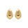 Boucles d'oreille tige en acier dor goutte  (28mm x 20mm)