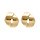 Boucles d'oreille tige en acier dor ruban crois