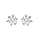 Boucles d'oreille tige en acieracier oxyde blanc 4mm serti 6 griffes