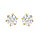 Boucles d'oreille tige en acier dor oavec oxyde blanc 4mm serti 6 griffes