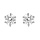 Boucles d'oreille tige en acier oxyde blanc 6mm serti 6 griffes