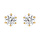 Boucles d'oreille tige en acier dor oxyde blanc 6mm serti 6 griffes