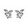 Boucles d'oreille tige en acier papillon double