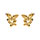 Boucles d'oreille tige en acier dor jaune papillon double