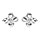 Boucles d'oreille tige en acier fleur 4 ptales