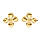 Boucles d'oreille tige en acier dor jaune motif fleur