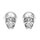 Boucles d'oreilles en acier tte de mort fermoir poussette