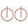 Boucles d'oreilles en acier et oxydes et PVD rose cercle lisse avec barrette et fermoir poussette