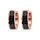Croles fantaisies en acier et PVD rose articules avec motif en carbone