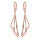 Boucles d'oreilles en acier, PVD rose effet givr triangles ajours suspendus et fermoir poussette