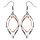 Boucles d'oreilles en acier et PVD rose double goutte vide suspendue et fermoir crochet