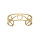 Bracelet manchette en acier et PVD jaune rigide avec arabesque