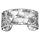 Bracelet en acier manchette motif plume de paons