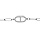 Bracelet en acier chaîne mailles rectangulaires avec gorsse maille marine au centre et oxydes blancs sertis 16+3cm
