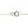 Bracelet en acier et PVD jaune chane avec double anneaux 1 lisse et 1 oxydes blancs sertis 16+3cm