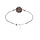 Bracelet en acier cordon blanc motif rond avec rsine lopard 16+3cm