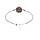 Bracelet en acier cordon blanc motif rond avec résine léopard 16+3cm