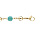 Bracelet en acier et PVD jaune chane type marseillais avec boules de Jade bleu vritable 16+3cm
